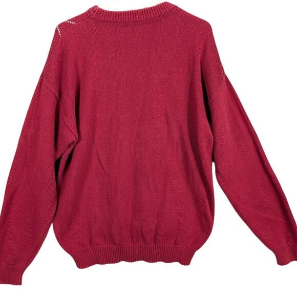 Vintage Payne Stewart Sweater Mens XLT Red Argyle Long Sleeve Pullover Cotton - Picture 2 of 11
